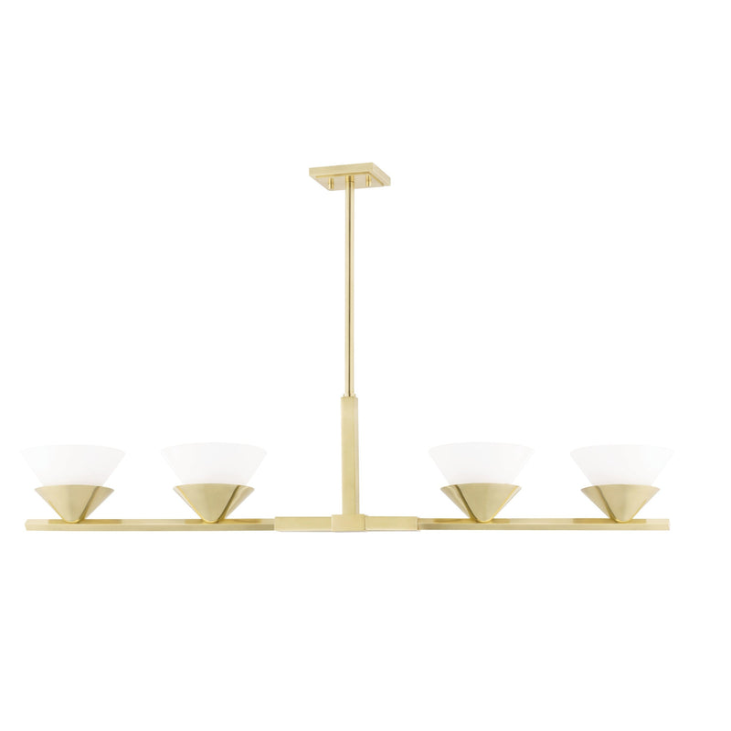 Lighting - Linear Stillwell 4 Light Island Light // Aged Brass 