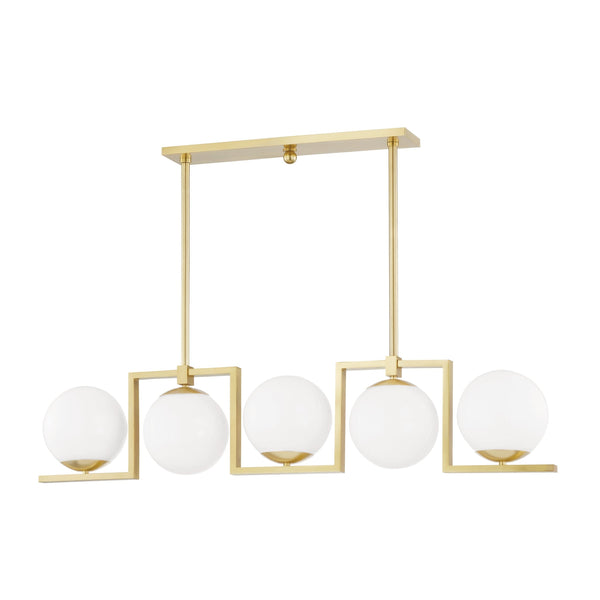 Lighting - Linear Tanner 5 Light Island Light // Aged Brass 