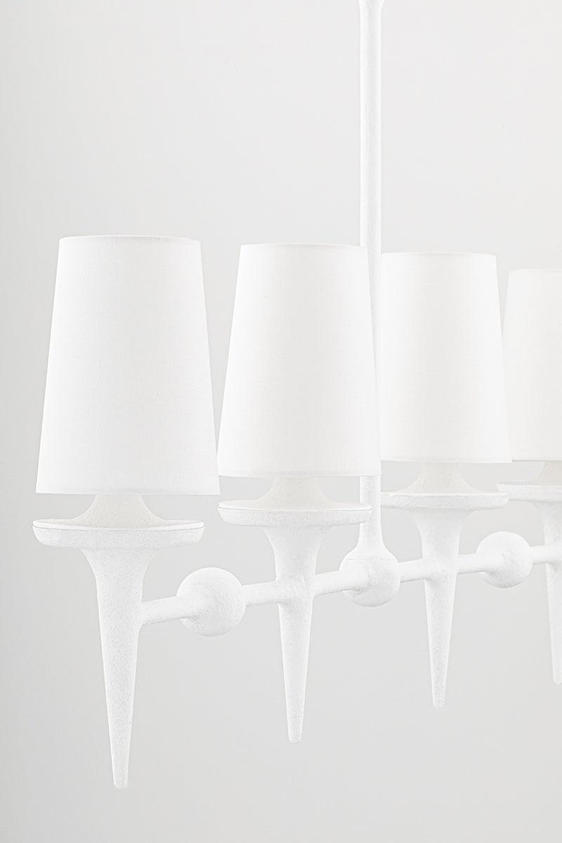 Lighting - Linear Torch 6 Light Island Light // White Plaster 