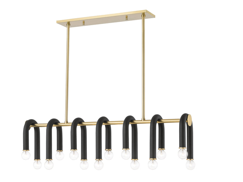 Lighting - Linear Whit 14 Light Linear // Aged Brass & Black 