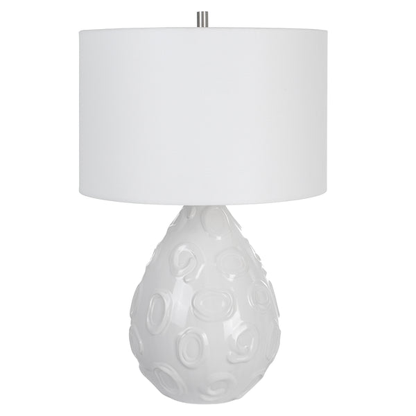 Lighting Loop White Glaze Table Lamp 