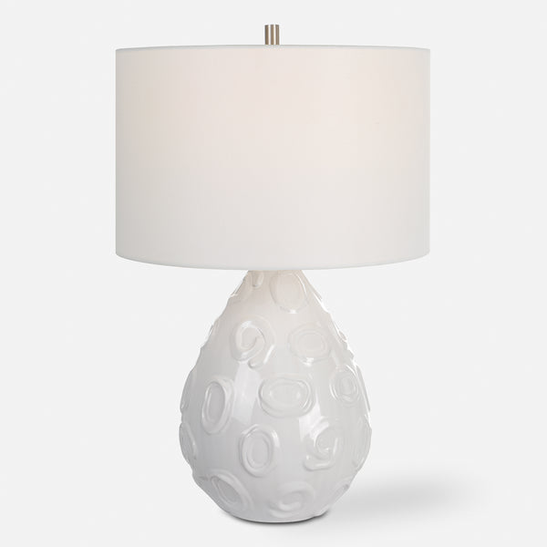 Lighting Loop White Glaze Table Lamp 