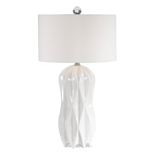 Lighting Malena Glossy White Table Lamp 