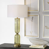 Lighting Mirah Olive Glass Table Lamp 