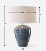 Lighting Moher Glossy Blue Table Lamp 