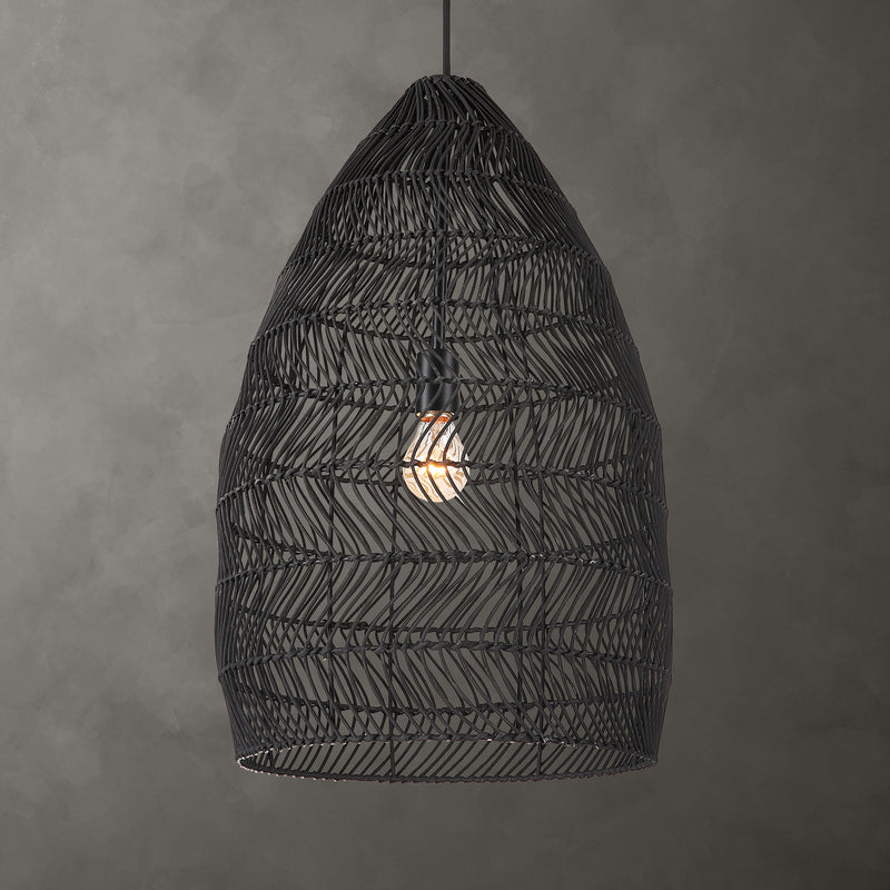 Lighting Nandi 1 Light Woven Black Pendant 