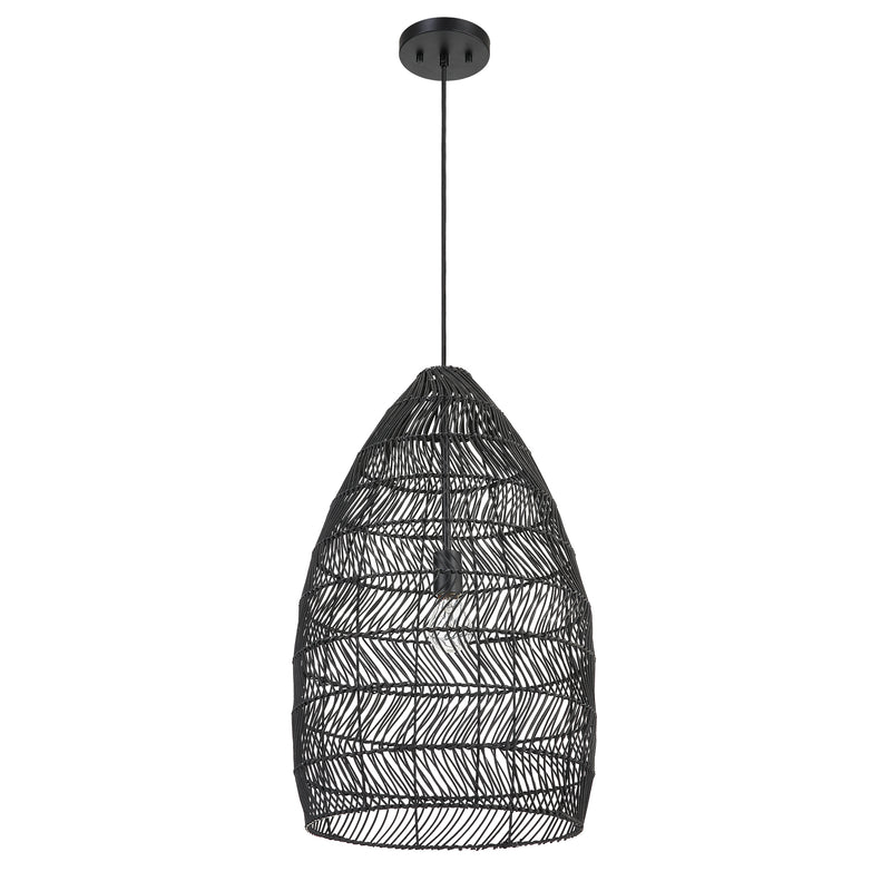 Lighting Nandi 1 Light Woven Black Pendant 