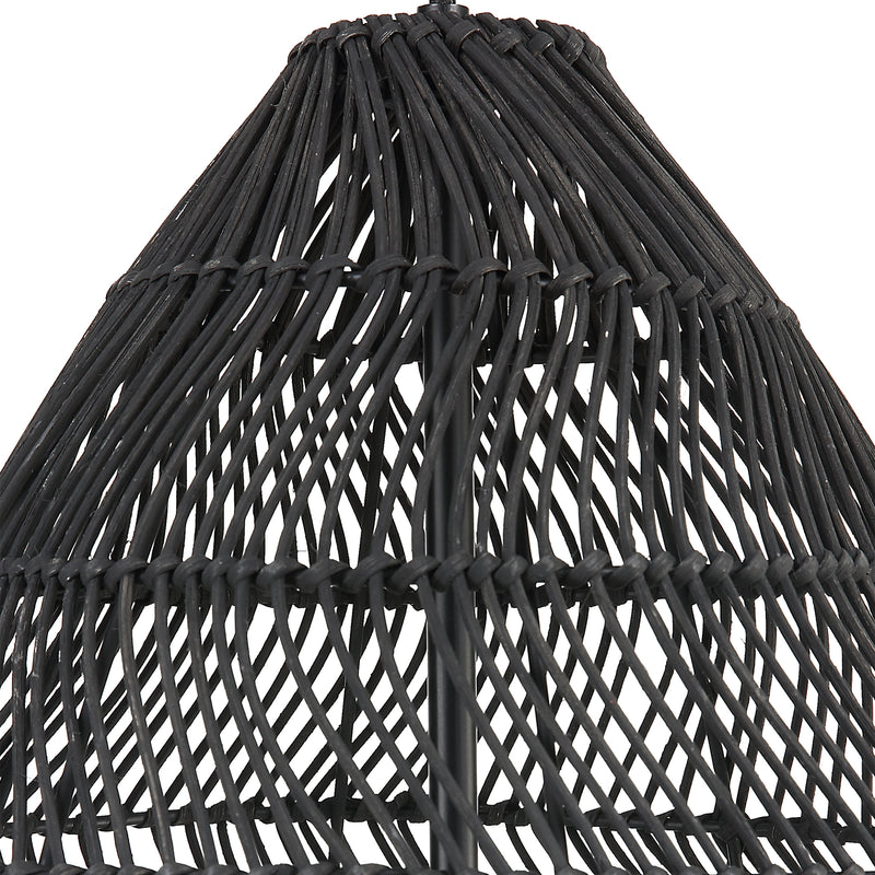 Lighting Nandi 1 Light Woven Black Pendant 