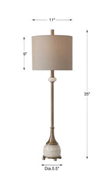 Lighting Natania Plated Brass Buffet Lamp 