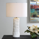 Lighting Pavlova Glossy White Table Lamp 