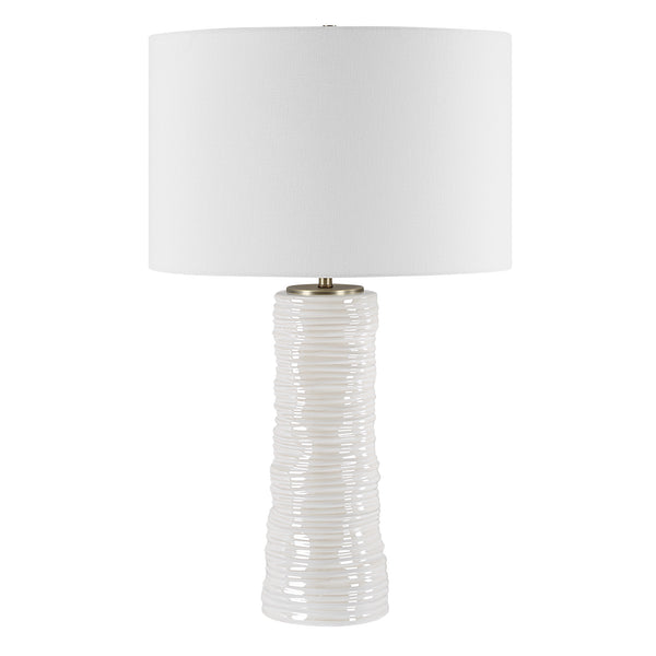 Lighting Pavlova Glossy White Table Lamp 