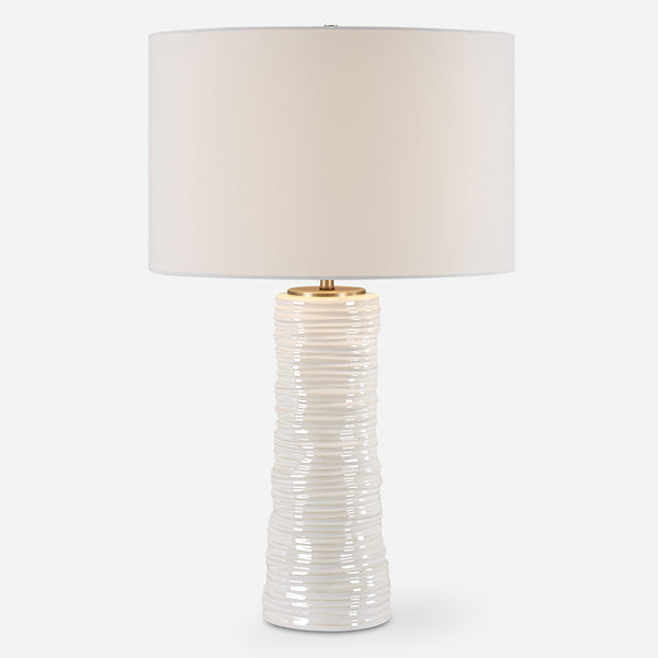 Lighting Pavlova Glossy White Table Lamp 