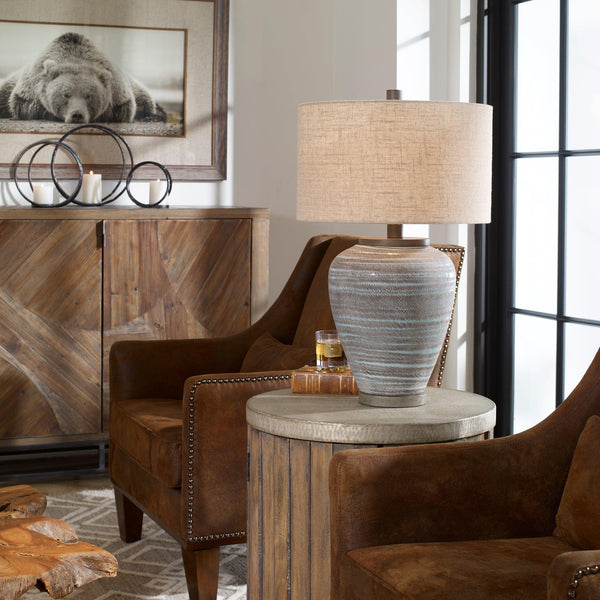 Lighting Pelia Light Aqua Table Lamp 