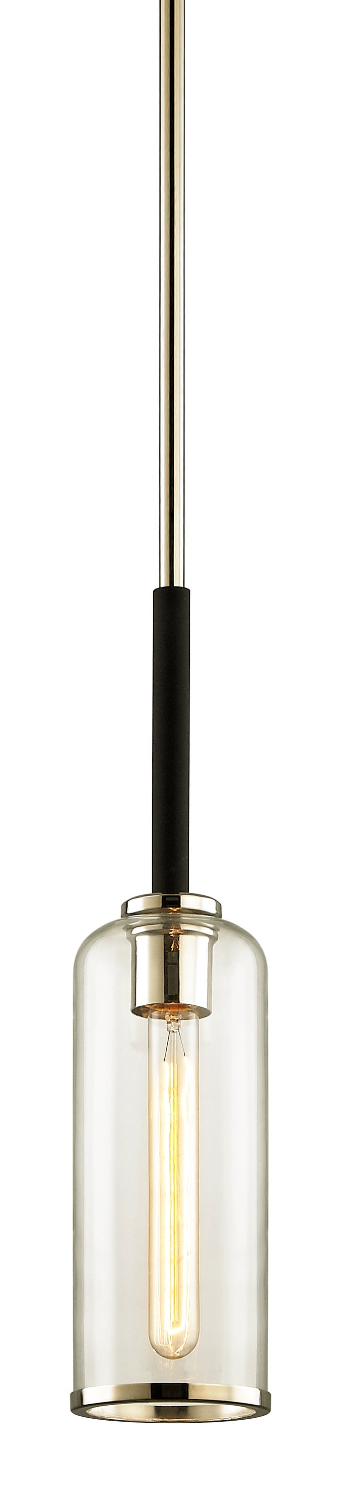 Lighting - Pendant Aeon 1lt Mini Pendant // Carbide BLK & Pol Nickel 