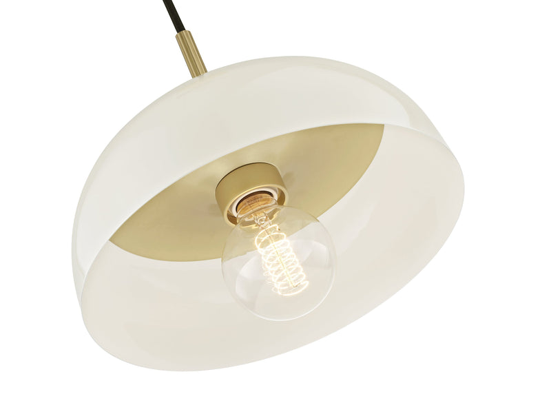 Lighting - Pendant Avery 1 Light Large Pendant // Aged Brass & Cream 