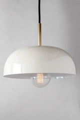 Lighting - Pendant Avery 1 Light Large Pendant // Aged Brass & Cream 