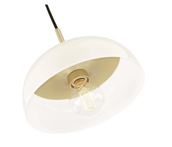 Lighting - Pendant Avery 1 Light Small Pendant // Aged Brass & Cream 