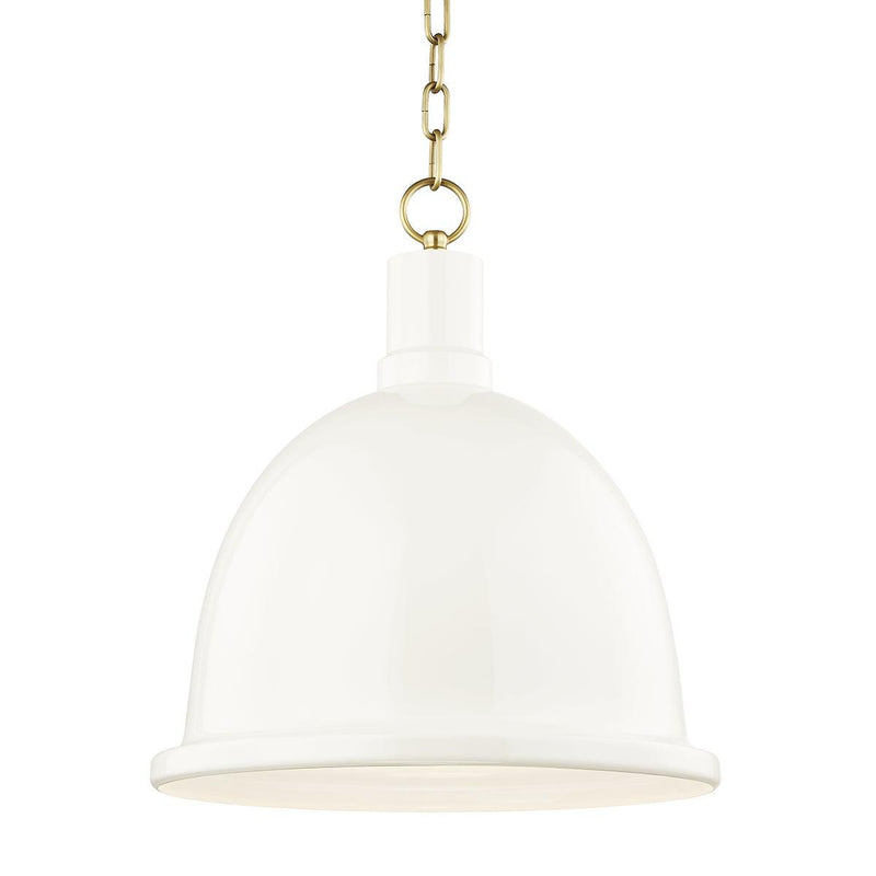 Lighting - Pendant Blair 1 Light Large Pendant // Aged Brass & Cream 