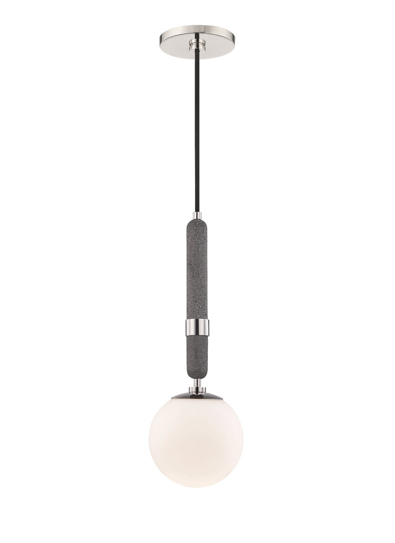 Lighting - Pendant Brielle 1 Light Small Pendant // Polished Nickel 