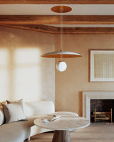 Lighting - Pendant Brim 1 Light Large Pendant // Soft White & Gold Leaf 