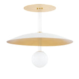 Lighting - Pendant Brim 1 Light Large Pendant // Soft White & Gold Leaf 