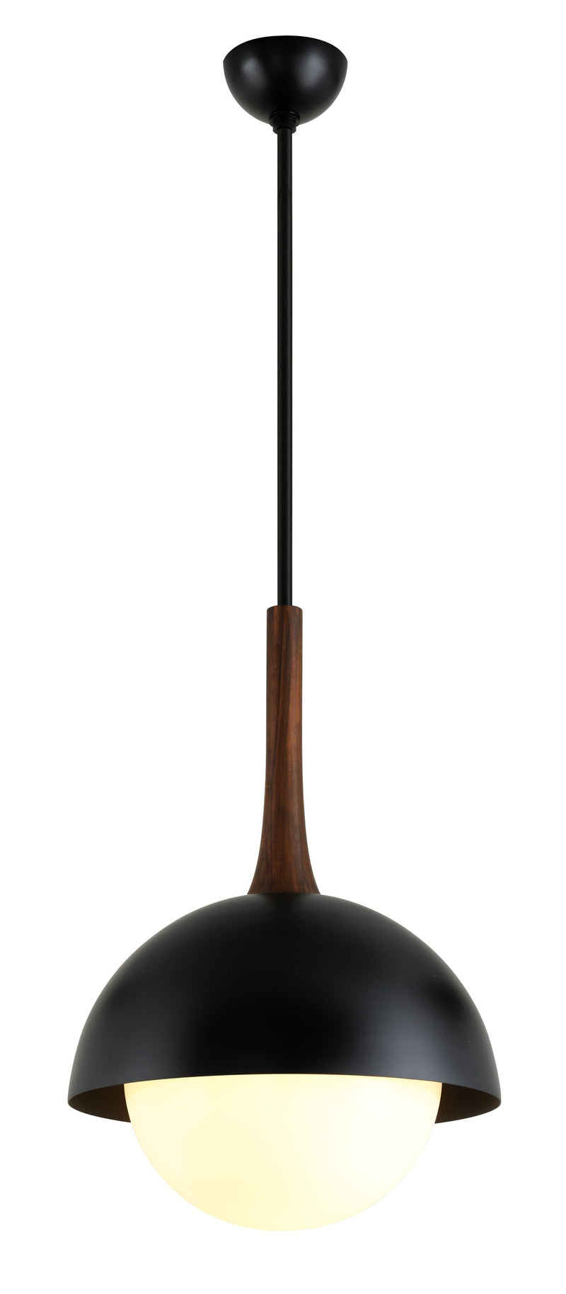 Lighting - Pendant Cadet 1lt Pendant // Black and Natural Acacia // Large 