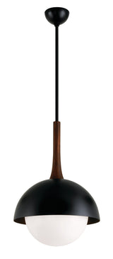 Lighting - Pendant Cadet 1lt Pendant // Black and Natural Acacia // Large 