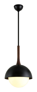 Lighting - Pendant Cadet 1lt Pendant // Black and Natural Acacia // Medium 