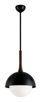 Lighting - Pendant Cadet 1lt Pendant // Black and Natural Acacia // Medium 