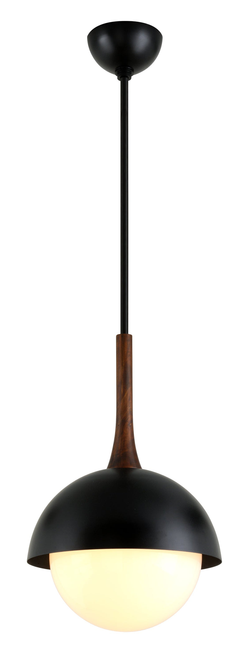 Lighting - Pendant Cadet 1lt Pendant // Black and Natural Acacia // Small 