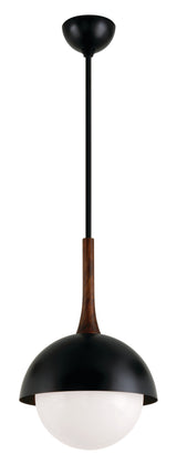 Lighting - Pendant Cadet 1lt Pendant // Black and Natural Acacia // Small 