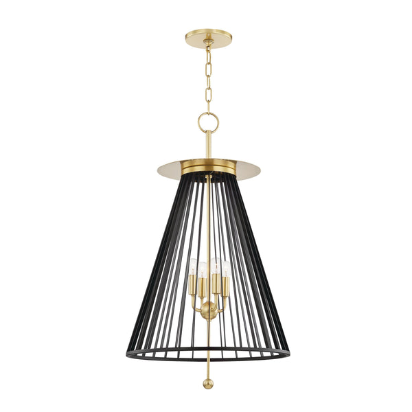 Lighting - Pendant Cagney 4 Light Pendant // Aged Brass & Black 