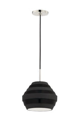 Lighting - Pendant Calverton 1 Light Pendant // Polished Nickel & Black 