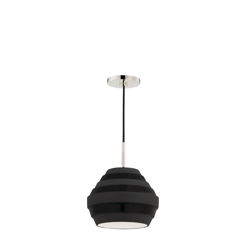 Lighting - Pendant Calverton 1 Light Pendant // Polished Nickel & Black 