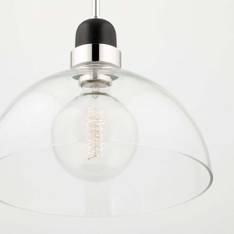 Lighting - Pendant Camile 1 Light Large Pendant // Polished Nickel 