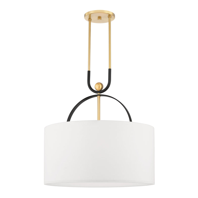 Lighting - Pendant Campbell Hall 3 Light Pendant // Aged Brass & Black Brass Combo 