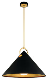 Lighting - Pendant Charm 1lt Pendant // Black and Gold Leaf // Large 