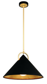 Lighting - Pendant Charm 1lt Pendant // Black and Gold Leaf // Small 