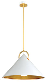 Lighting - Pendant Charm 1lt Pendant // Gold Leaf & White // Medium 