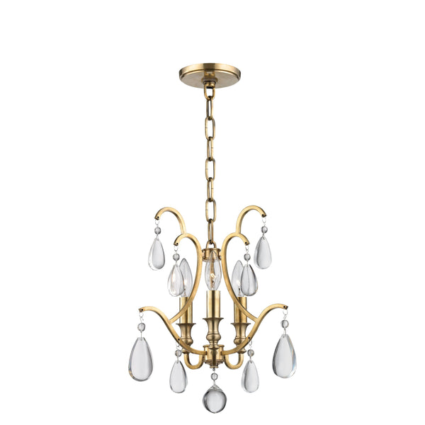 Lighting - Pendant Crawford 3 Light Semi Flush / Pendant // Aged Brass 