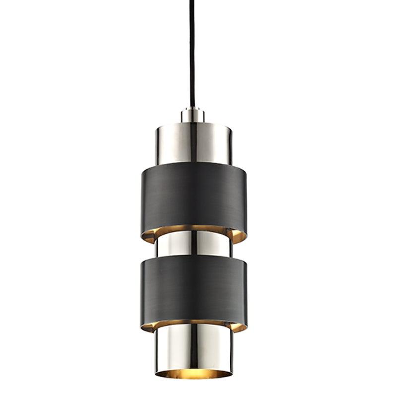 Lighting - Pendant Cyrus 2 Light Pendant // Polished Nickel & Old Bronze Combo 