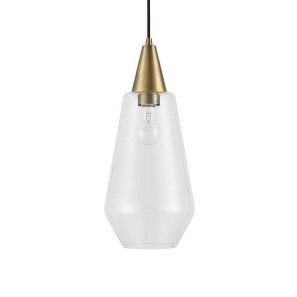  Eichler Single Light Mini Pendant // Brass & Glass 