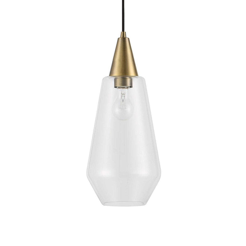  Eichler Single Light Mini Pendant // Brass & Glass 