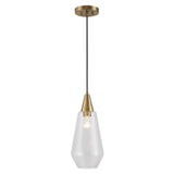  Eichler Single Light Mini Pendant // Brass & Glass 