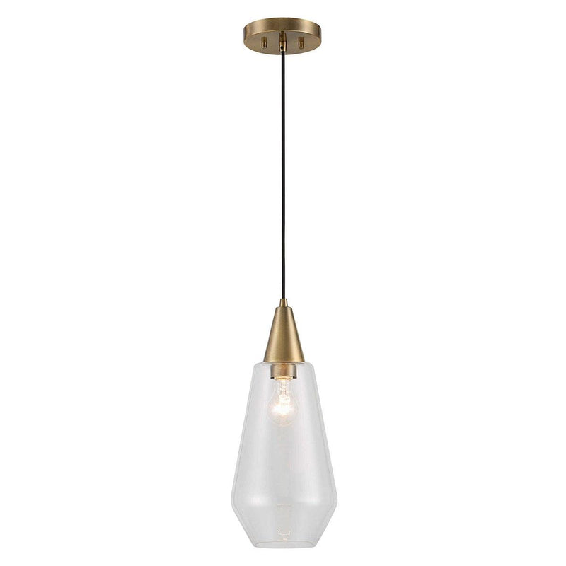  Eichler Single Light Mini Pendant // Brass & Glass 