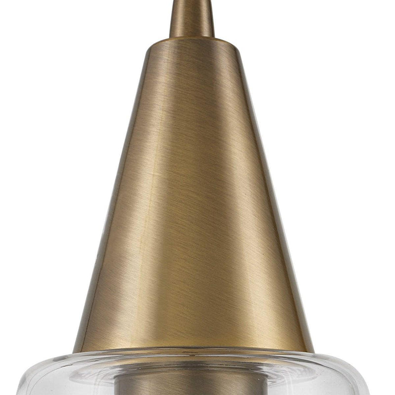  Eichler Single Light Mini Pendant // Brass & Glass 