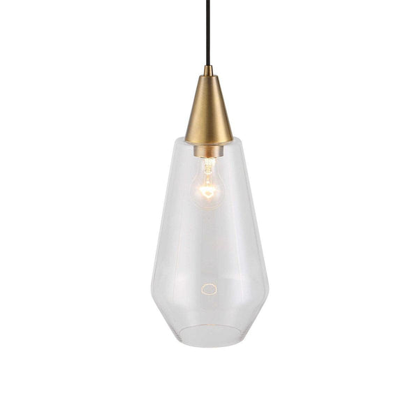  Eichler Single Light Mini Pendant // Brass & Glass 