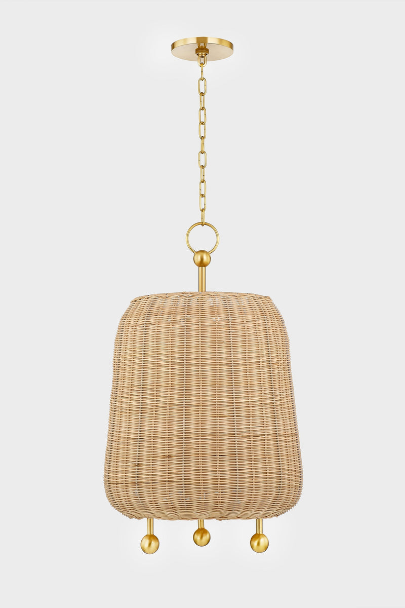 Lighting - Pendant Elena 1 Light Pendant // Aged Brass // Small 