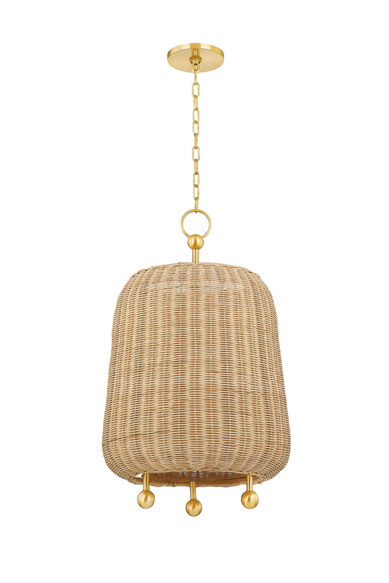 Lighting - Pendant Elena 1 Light Pendant // Aged Brass // Small 