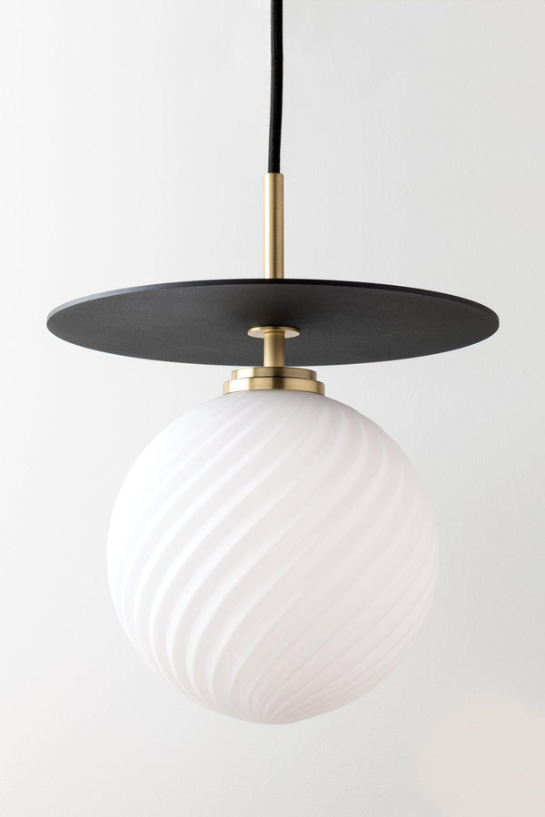 Lighting - Pendant Ellis 1 Light Large Pendant // Aged Brass & Black 